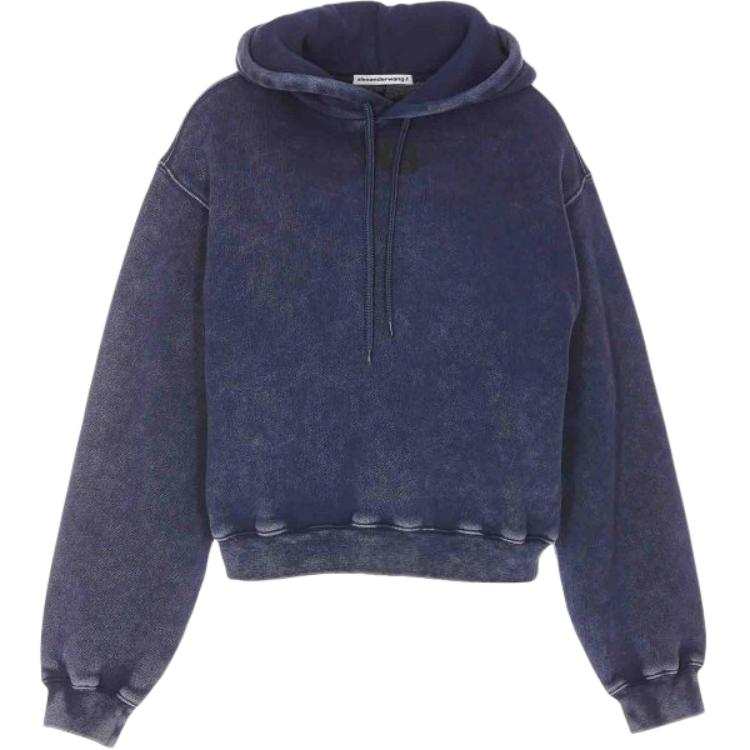 Alexander Wang T By Alexander Wang Essential Terry With Puff Paint Logo Hoodie Acid Black Ice