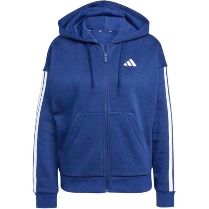 Adidas Adidas Free Shipping With AdiClub Essentials 3 Stripes Full Zip Fleece Hoodie