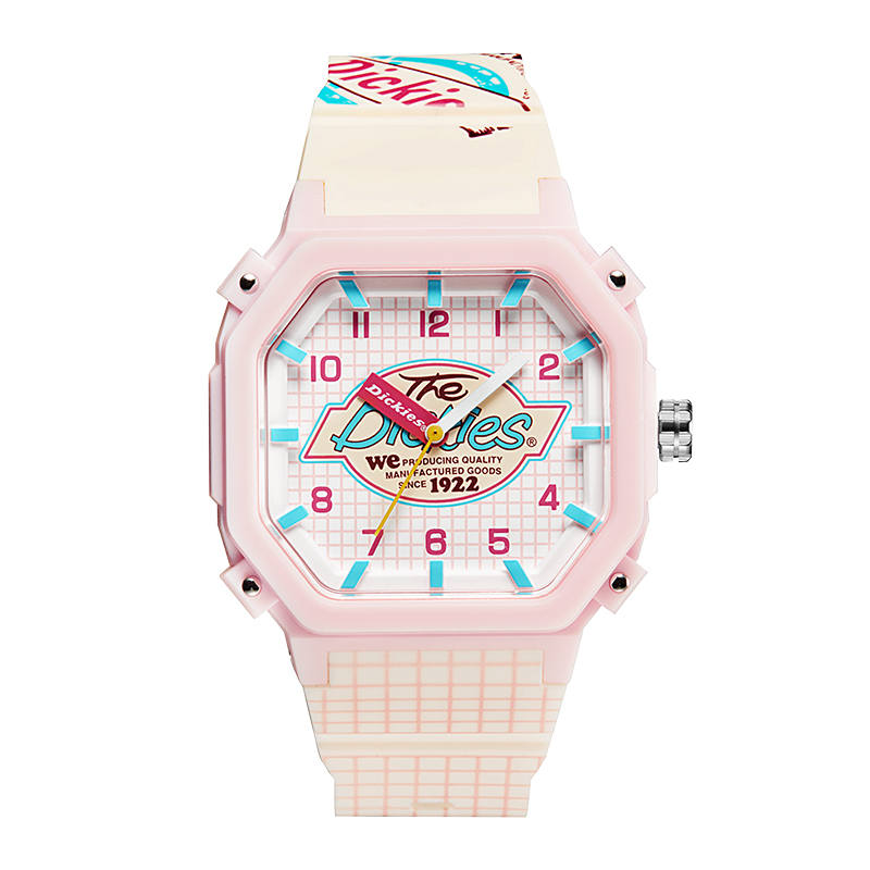 Dickies Wrist Watches Quartz Movement Silicone Strap Pink Watch Dial Women's Watch Classic Box For Festive Occasions