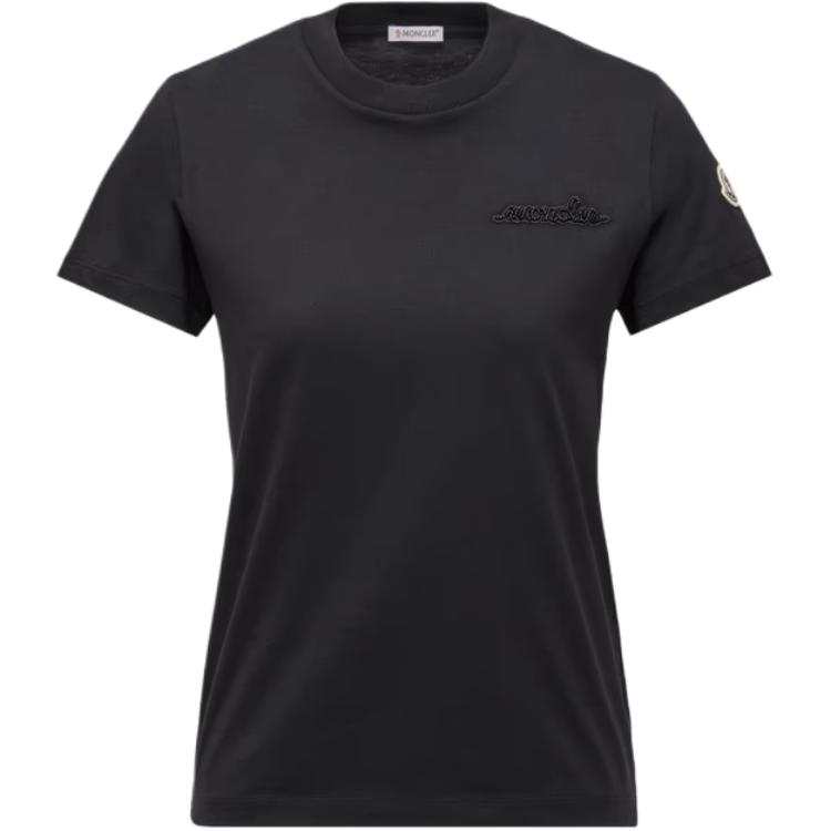 Moncler Logo Embroidered Crewneck T Shirt