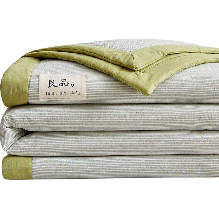 GRACE Yarn Dyed Woven 100% Cotton Pinstripe Summer Quilt