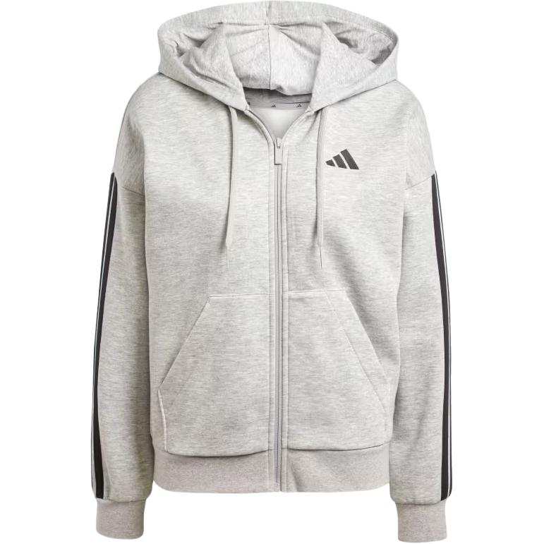 Adidas Adidas Free Shipping With AdiClub Essentials 3 Stripes Full Zip Fleece Hoodie
