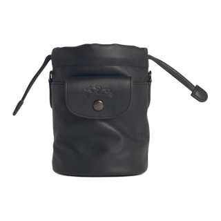 LONGCHAMP Le Pliage Xtra Cow Leather Bucket Bag, Shoulder Bag XS Women's Black
