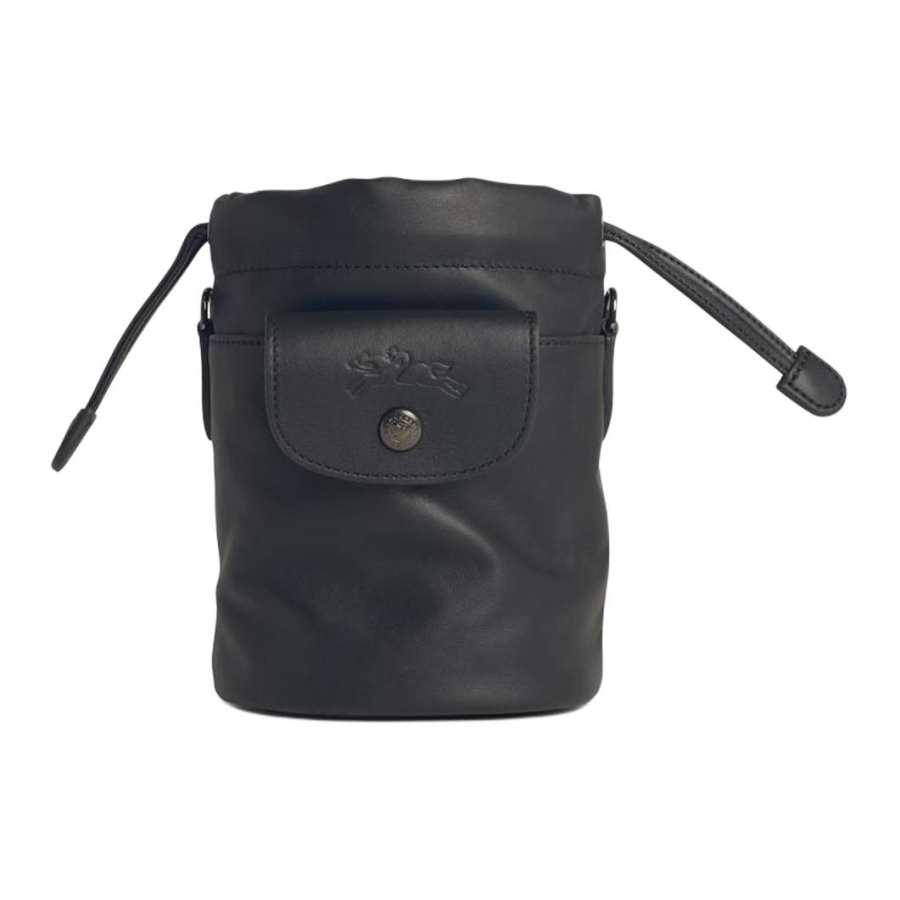 LONGCHAMP Le Pliage Xtra Cow Leather Bucket Bag, Shoulder Bag XS Women's Black