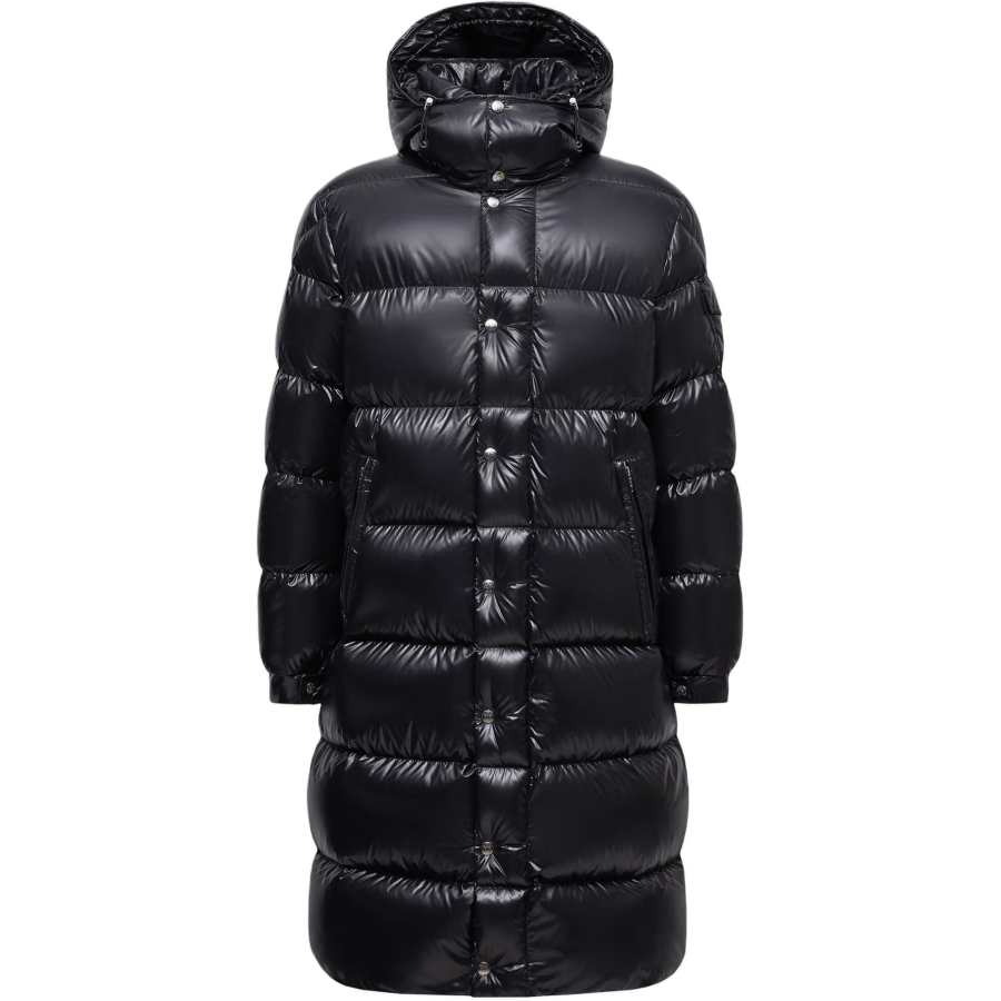 Moncler Hanoverian Hooded Square Quilted Long Down Jacket Down Jacket Men's Black