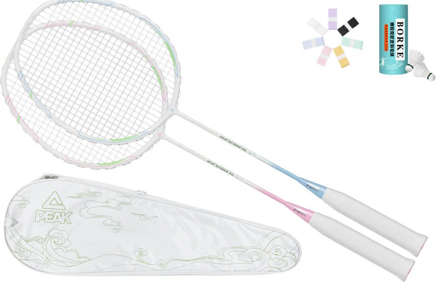 PEAK PEAK Carbon Composite Badminton Rackets Control Type All around Defense Advanced Level 675mm Unisex Pink Blue