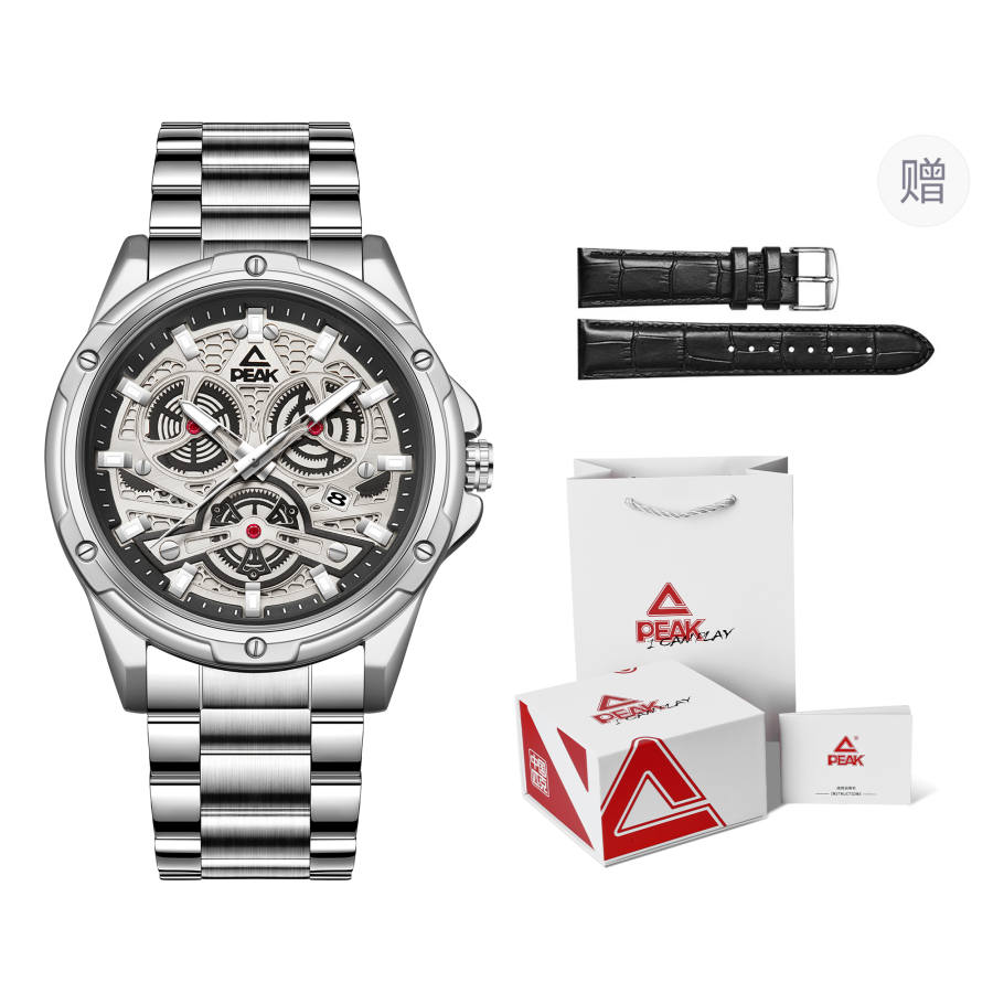 PEAK Feiyue Collection Quartz Movement Stainless Steel Watchband Watch Men's Watches Black Dial