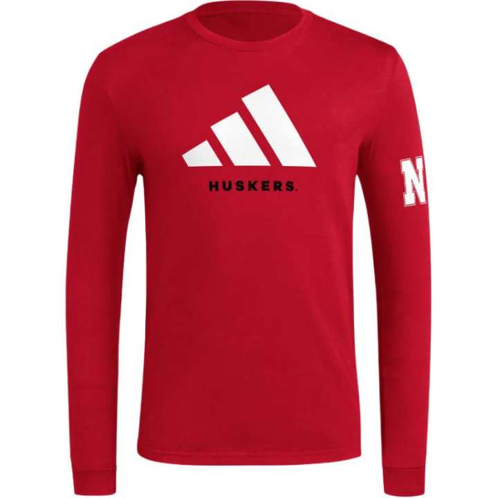 Adidas Adidas Free Shipping With AdiClub Nebraska Cornhuskers Adi Dna Cotton Long Sleeve Tee