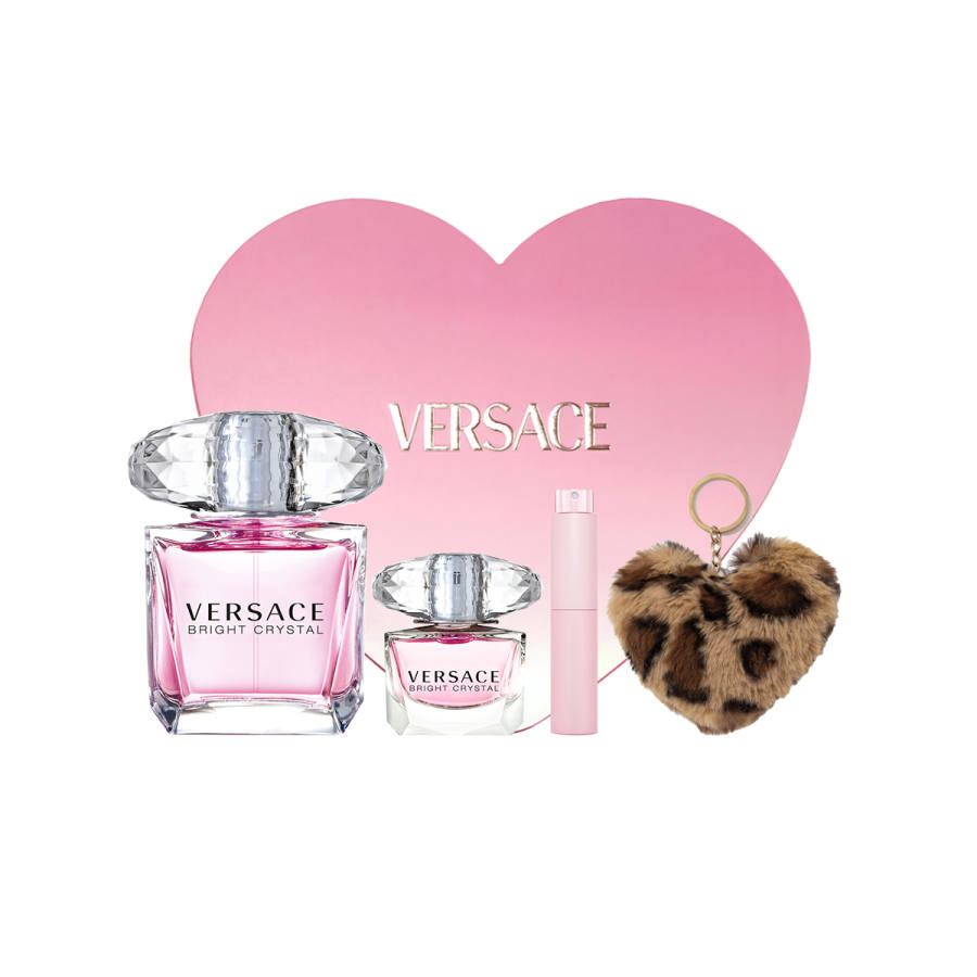 VERSACE Pink Diamond Women's Perfume Pink Diamond Heart Shaped Box Set Eau De Toilette Floral Fruity