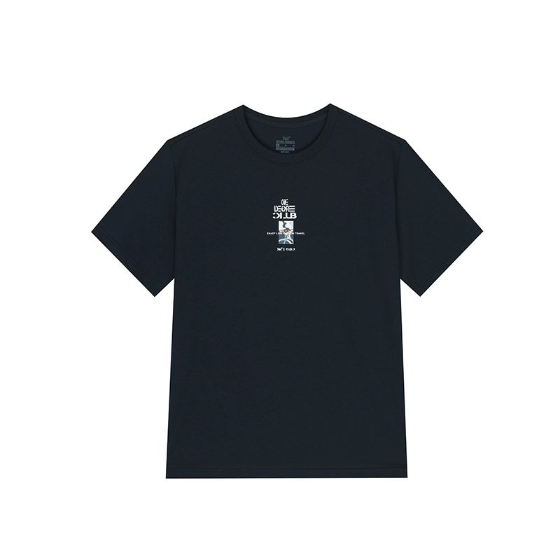 361° T Shirts Men's Dark Blue Crew Neck Moderate Straight Fit