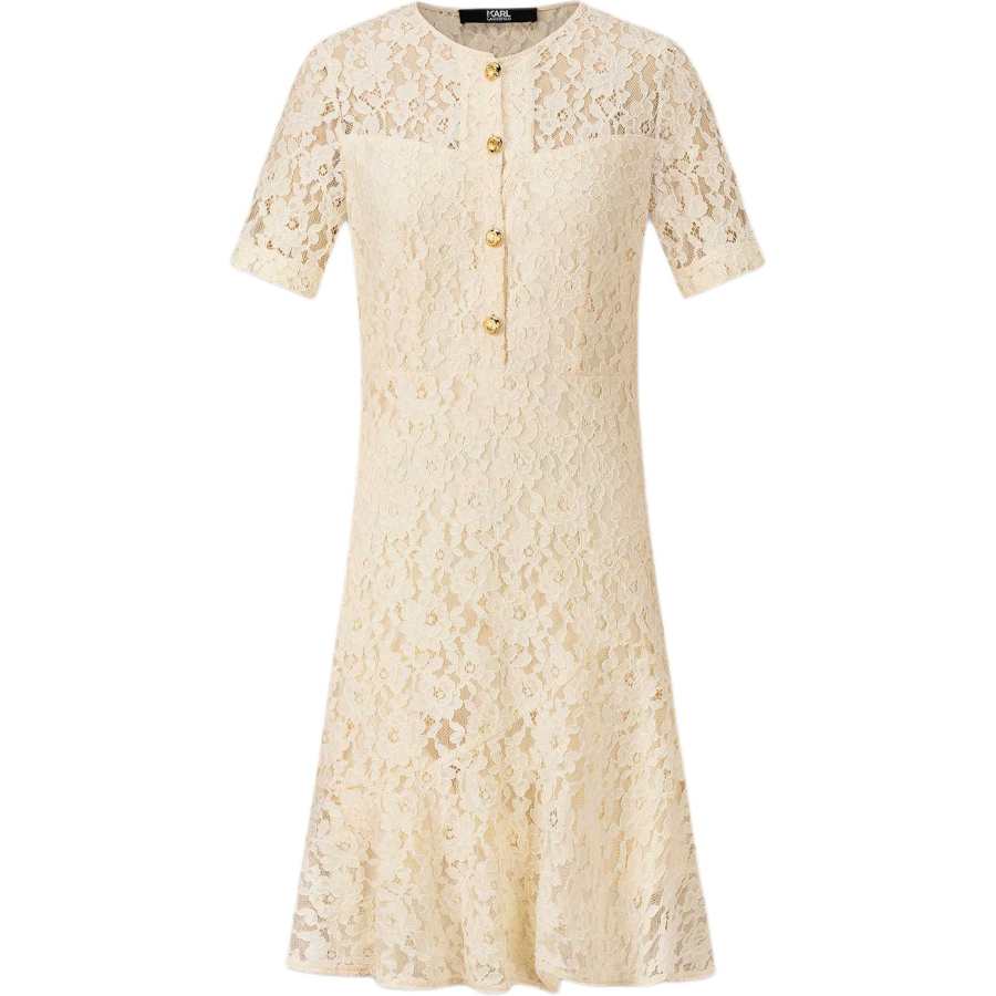 KARL LAGERFELD / Karl Lagerfeld Jeans Short Sleeved Dress Women's Ecru