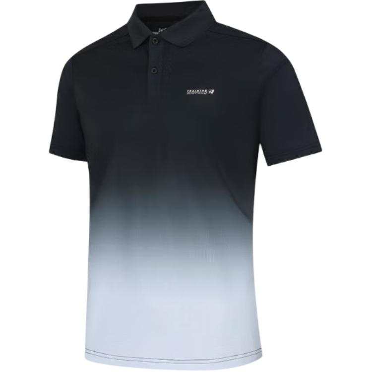 361° Polo Shirts Men's Super Black/Light Gray Lapel Thin Straight Fit