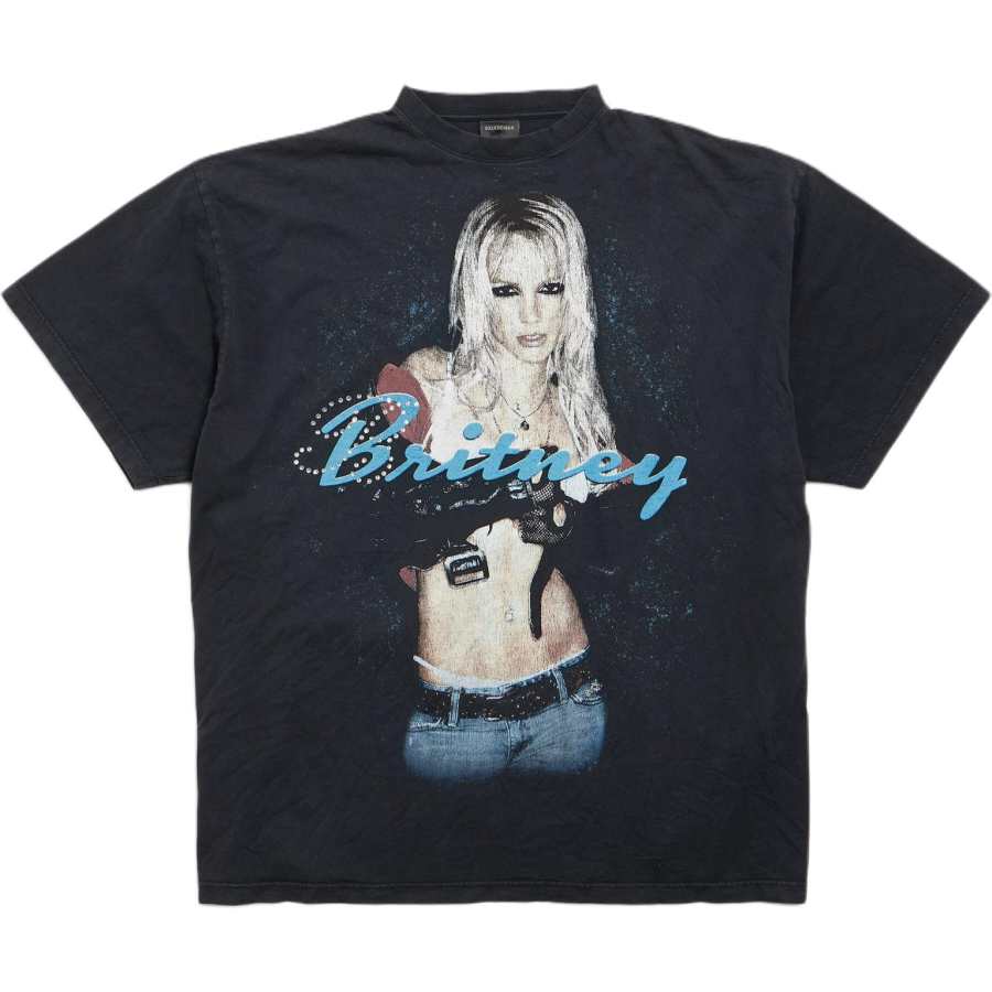 Balenciaga SS26 T Shirt Loose Fit Men's Black Blue
