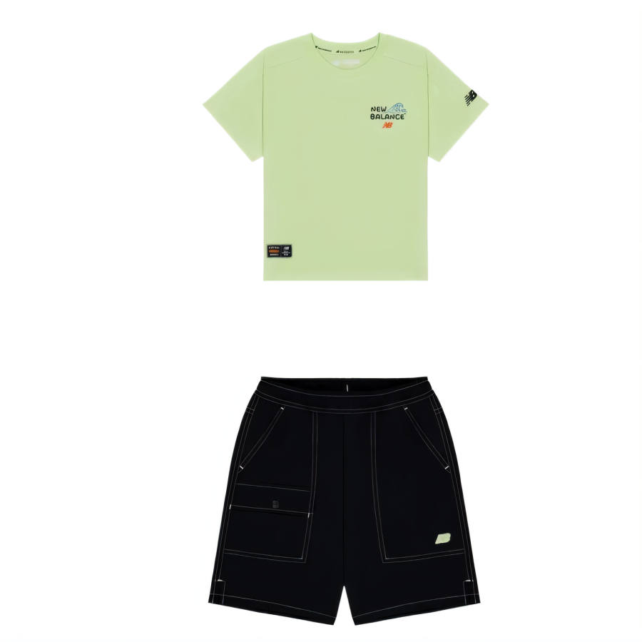 New Balance New Balance Casual Sportswear SS25 Green Black Children Aged 3 7 Years Old