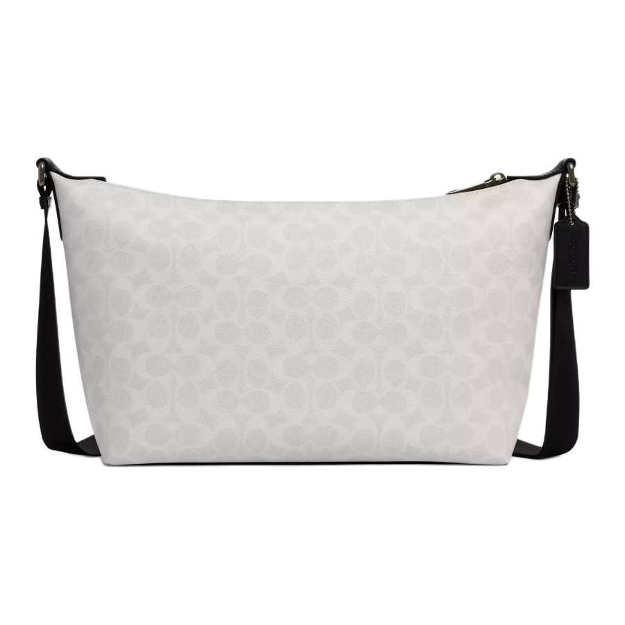 COACH Cow Leather Shoulder Bag, Crossbody Bag Large Men's White