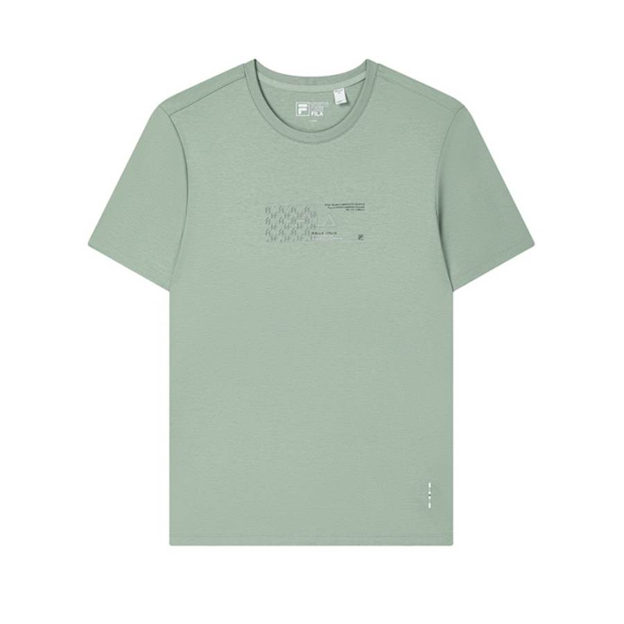 FILA WHITE T Shirt Men's Emerald Green