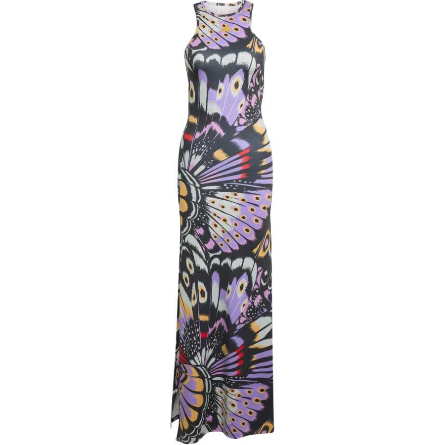 Adidas Adidas x Farm racer-back butterfly-print maxi dress