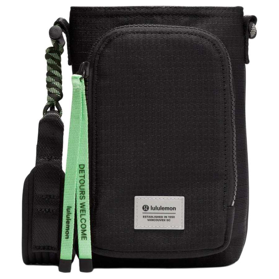 Lululemon Color Block Water Bottle Bag, Shoulder Bag, Crossbody Bag Unisex Black & Lime Green & Lemon Green