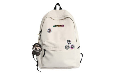 ADOONGA Nylon Backpack Unisex Black/White