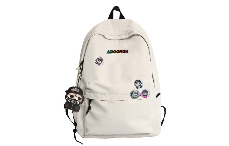 ADOONGA ADOONGA Nylon Backpack Unisex Black/White