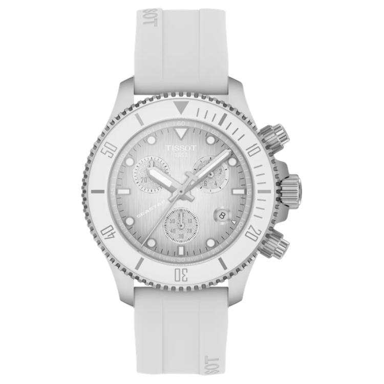 TISSOT Starfish Collection Quartz Movement Unisex Watch 38mm Gray Dial Stainless Steel Case Silicone Strap