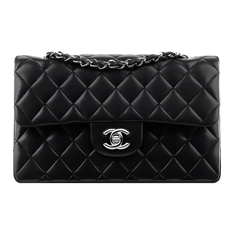 CHANEL Classic Flap CF Sheepskin Crossbody Bags Women's Black