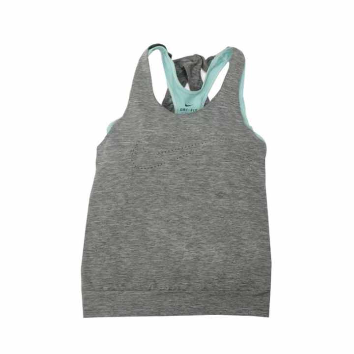 Nike Nike Dri Fit Tank Tops Women's Gray Crew Neck Moderate Other