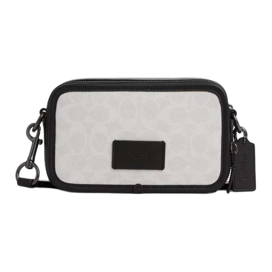 COACH Wyatt Cow Leather Crossbody Bags Small Men's White & Black