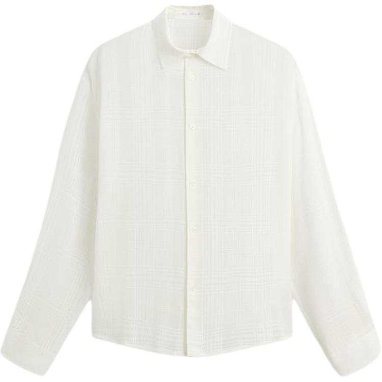 ZARA Shirts Men's Frosted White Lapel Moderate