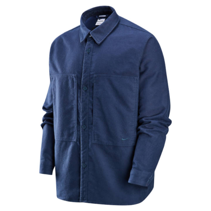 Nike Nike Swoosh Shirts Men's Military Arsenal Deep Sea Blue Lapel Moderate