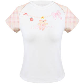 Umoumo T Shirts Women's White Crew Neck Moderate Nipped In Waist