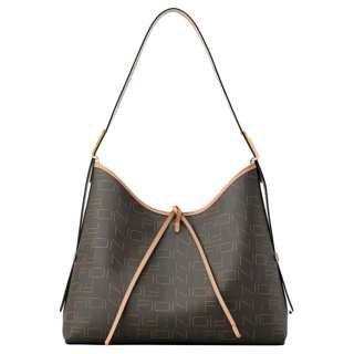 FION Coated Canvas Shoulder Bag Crossbody Bag Medium Large Women's