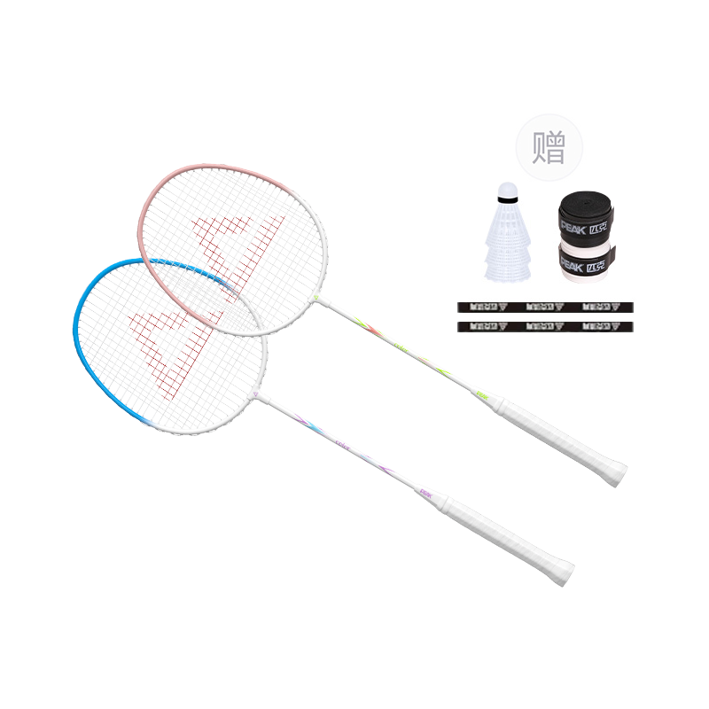 PEAK Iron Alloy Badminton Rackets Unisex 3U/G5 Sky Blue/Attractive Pink