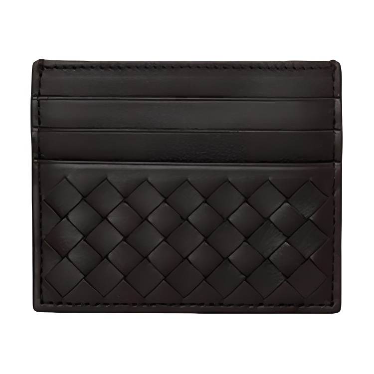 Bottega Veneta Intrecciato Leather Card Holder Men's Brown