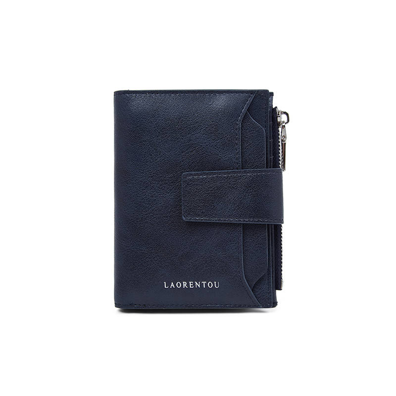 LAORENTOU Top Grain Cow Leather Wallet Regular Men's Azure Blue
