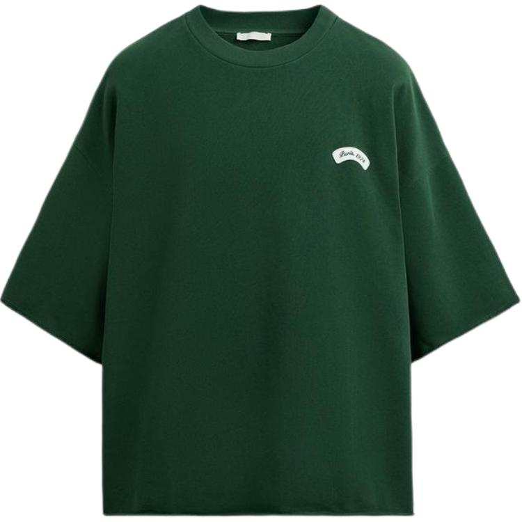 ZARA Sweatshirts Men's Green Crew Neck Moderate