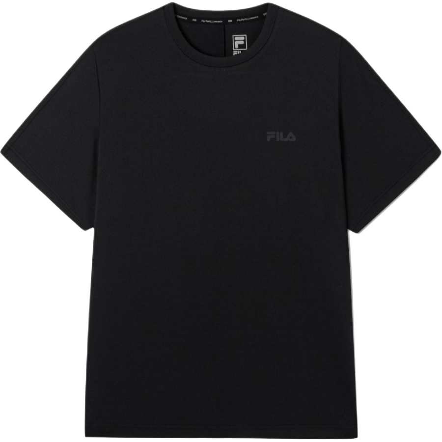 FILA T Shirts Unisex Classic Black Crew Neck Moderate Straight Fit