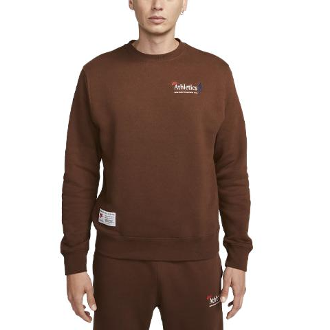 Nike Nike Sweatshirts Men's Brown Crew Neck Moderate Regular