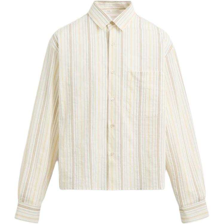 ZARA Shirts Men's Frosted White Lapel Moderate