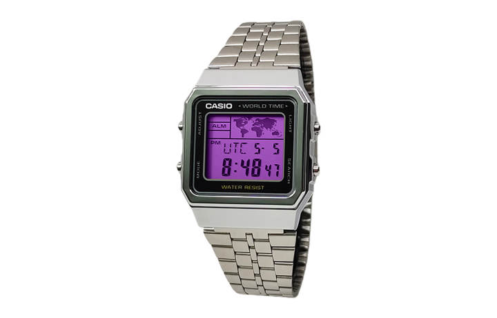 CASIO CASIO Custom Collection Quartz Movement Stainless Steel Strap Watch Men's Watches Purple Watch Dial