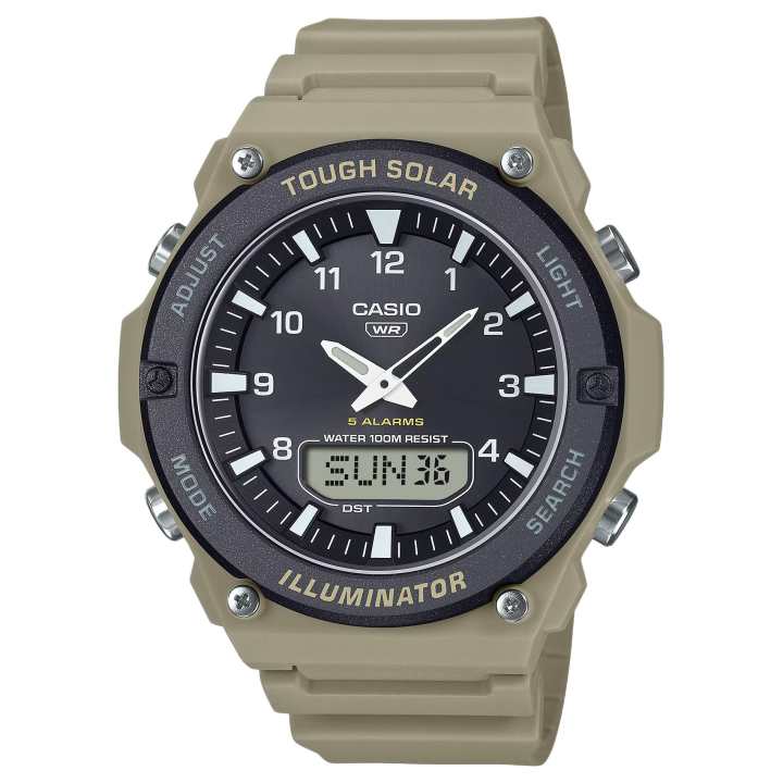 CASIO CASIO G SHOCK Solar Quartz Movement Resin Strap Watch Men's Watches Black Dial
