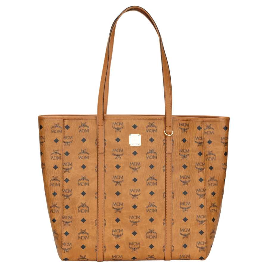 MCM Toni Artificial Leather/Cow Leather Tote Bag, Shopping Bag, Handbag, Shoulder Bag Medium Women's Brown Cognac