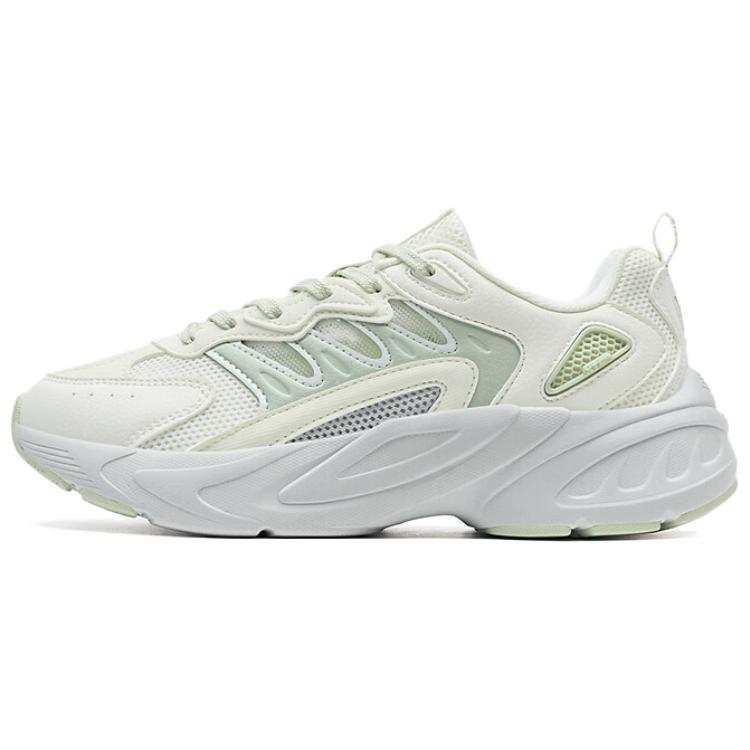 XTEP Abrasion Resistant Cushioning Low top Casual Shoes Women's Sail White Creamy Green