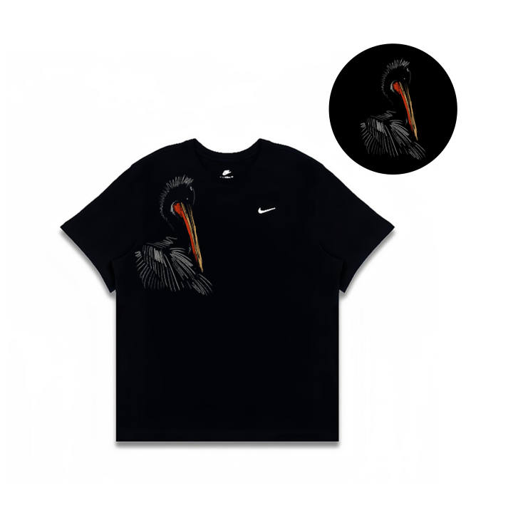 Nike Nike Sportswear T Shirts Men's Black Crew Neck Moderate Straight Fit