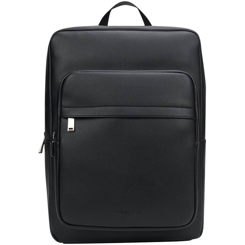 CALVIN KLEIN Business Commuting Synthetic Material Patchwork Fabric Backpack Men's Space Black