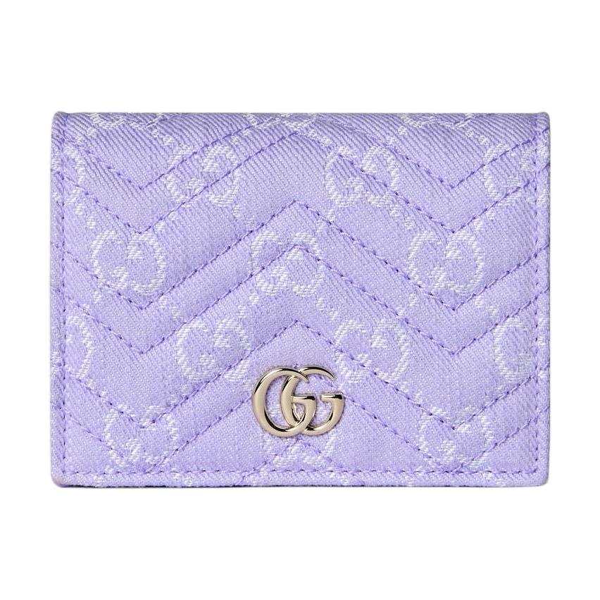 GUCCI GG Marmont GG Denim Wallet Small Women's Purple