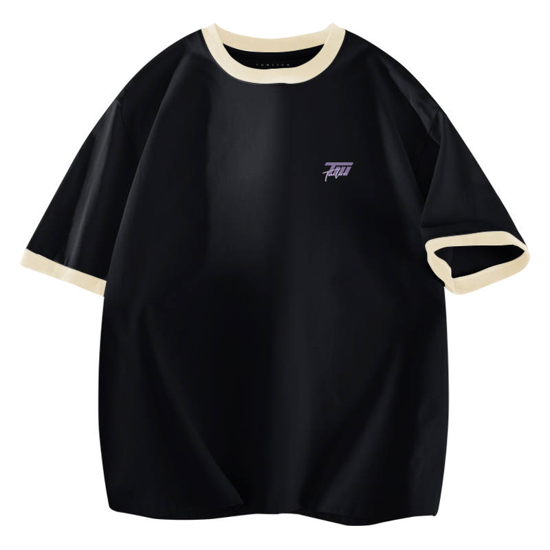 Tonlion T Shirts Unisex Crew Neck Thin Straight Fit