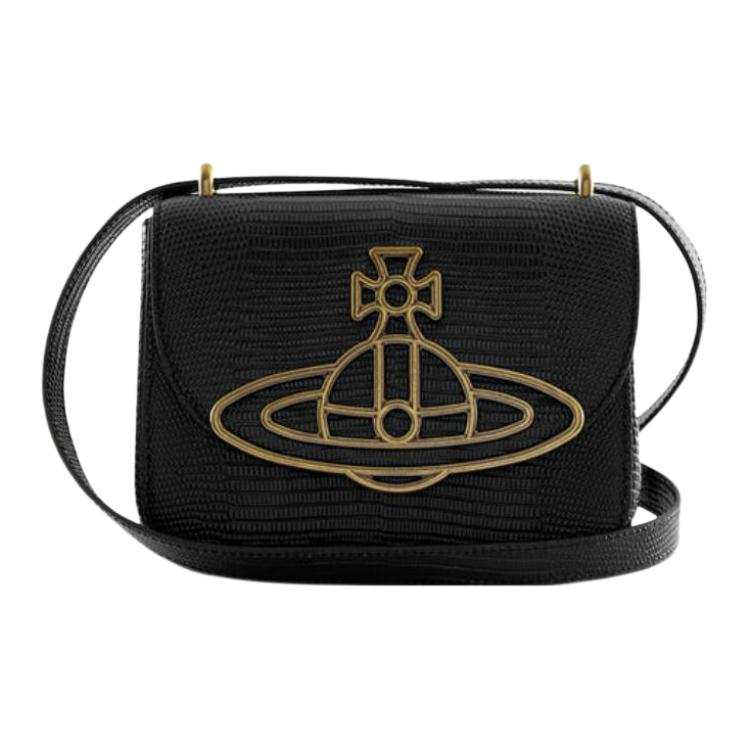 Vivienne Westwood Calfskin Shoulder Bag, Crossbody Bag Women's Black