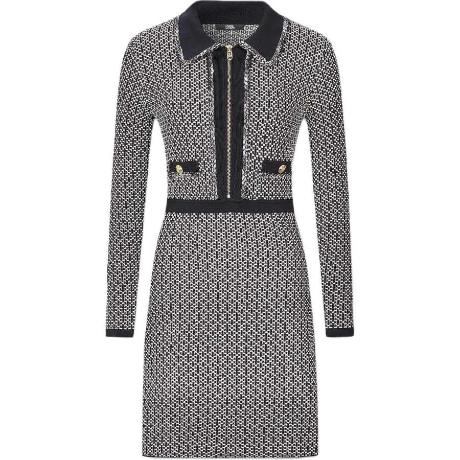 KARL LAGERFELD / Karl Lagerfeld Jeans Long Sleeved Dress Women's Black White