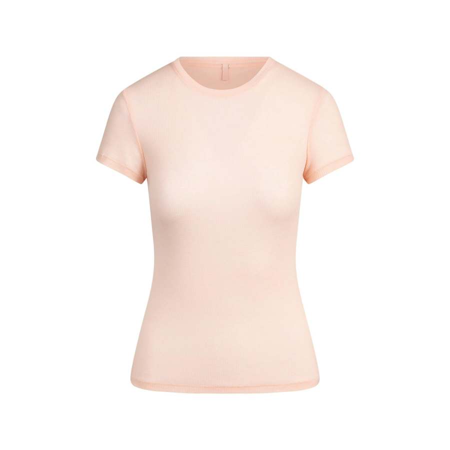 Skims T Shirts Women's VILLA/Villa Pink Crew Neck